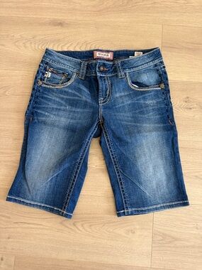 Mavi Blue Washed Denim Bermuda Shorts